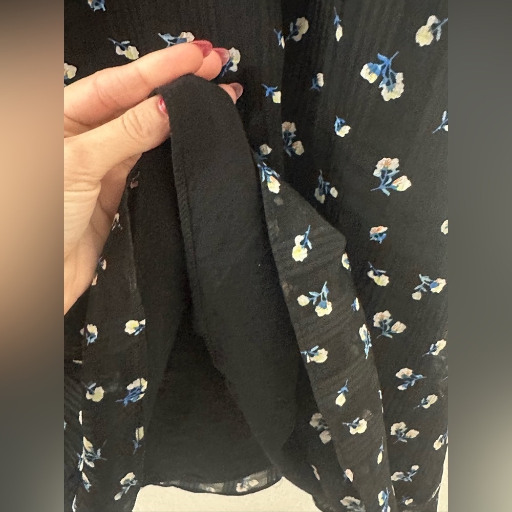 Revolve THE EAST ORDER Ami floral Short Sleeve Mini Black small fall Dress - Picture 11 of 11